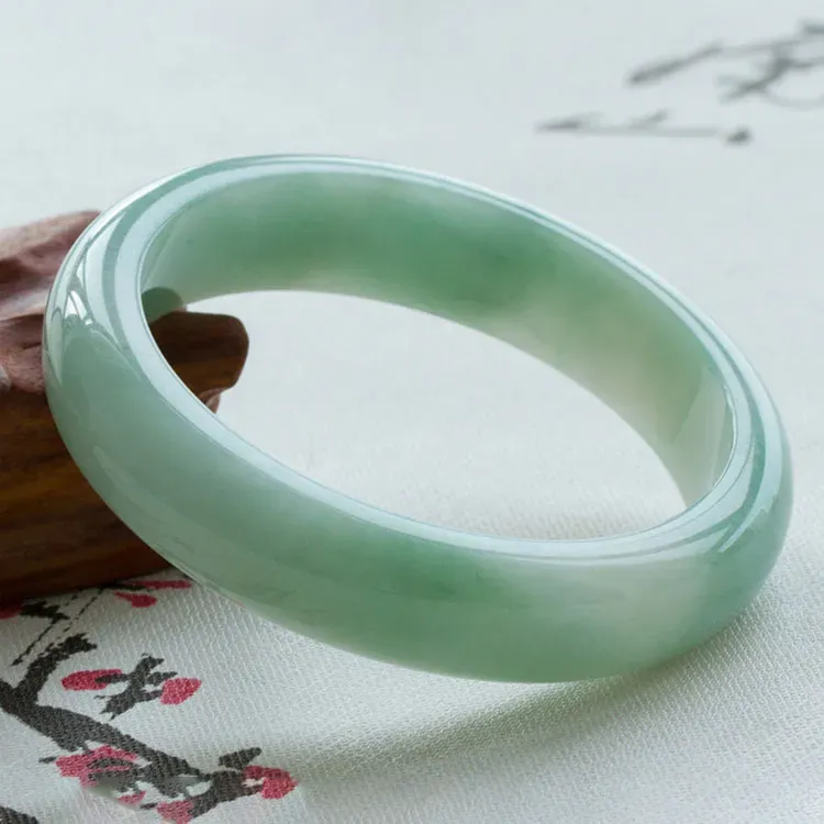 CUISHI Bean Type Jadeite Flat Bangle Women's-2