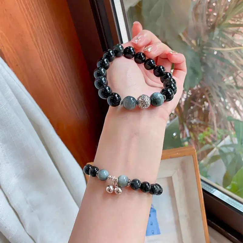 CUISHI Natural Obsidian Bracelets Unisex-1