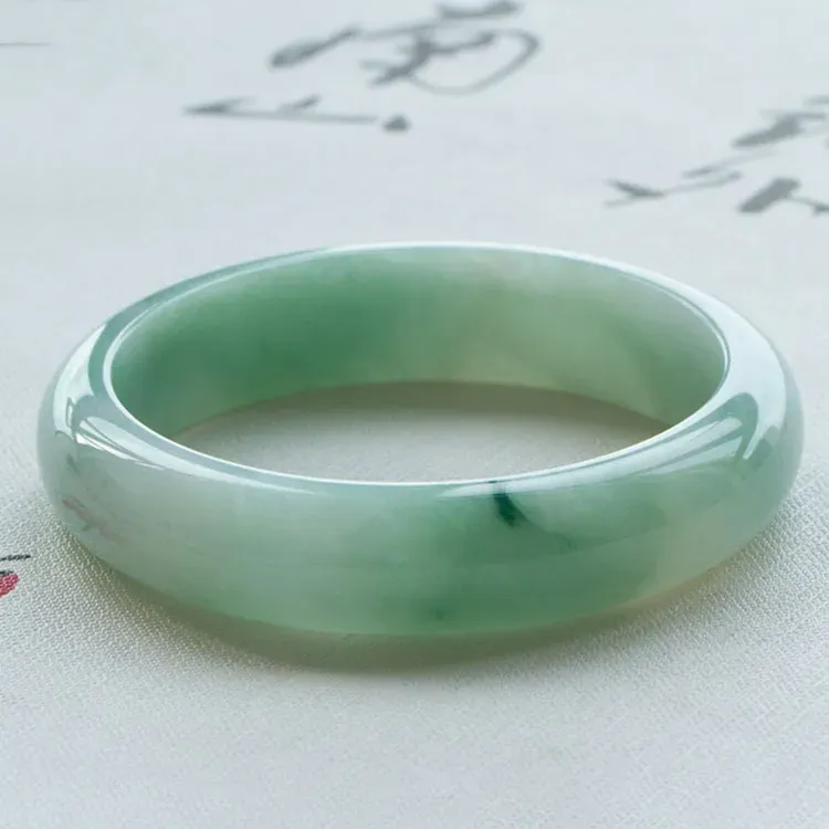 CUISHI Bean Type Jadeite Flat Bangle Women's-1