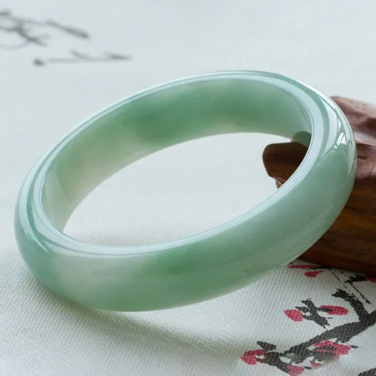 CUISHI Bean Type Jadeite Flat Bangle Women's-4