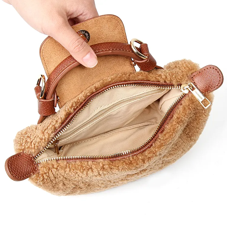 YOCAMU Sherpa Handbag Women's Multicolor-4