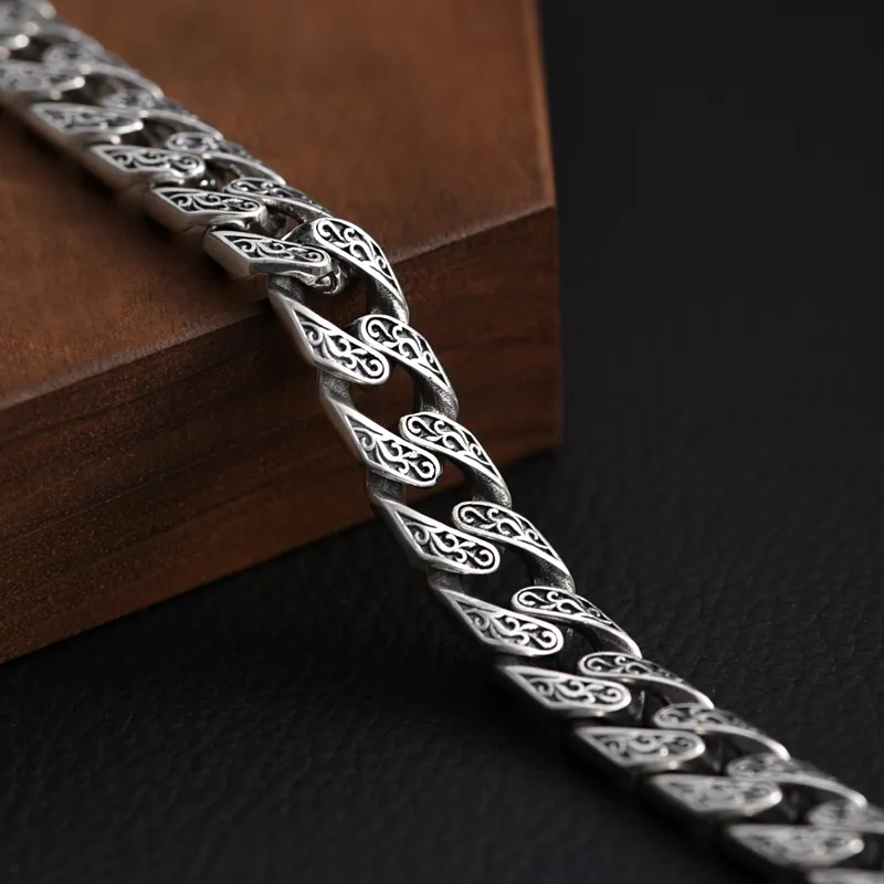 PINK U 925 Sterling Silver Bracelets Men's-4