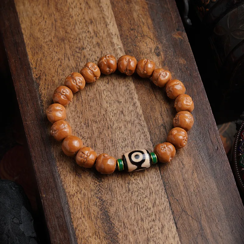 PINK U Monkey Head Walnut Bracelets Unisex-5