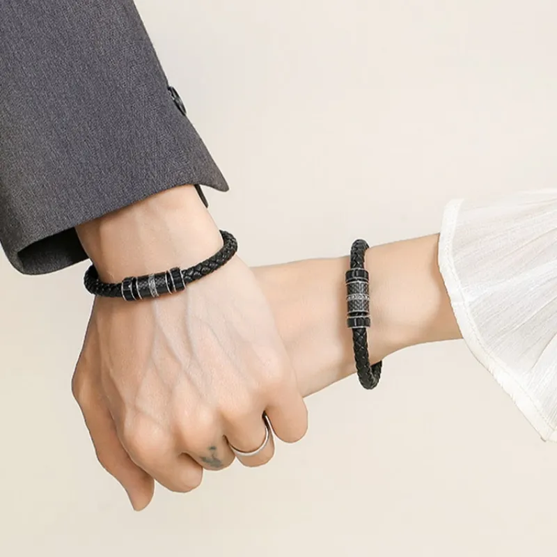 PINK U Titanium Steel Bracelets Men's-4