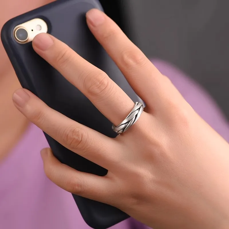 PINK U 999 Fine Silver Rings Unisex-2