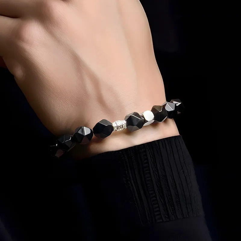 PINK U Obsidian Bracelets Men's-3