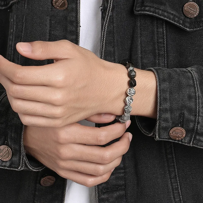 PINK U Obsidian Bracelets Men's-1