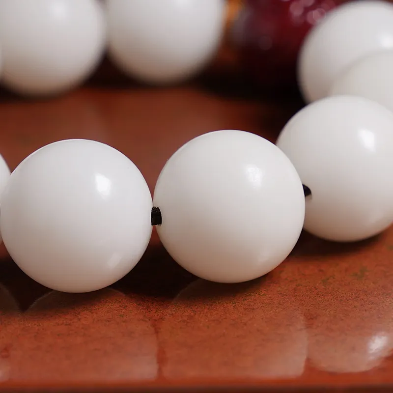 PINK U White Jade Bodhi Bracelets Unisex-3