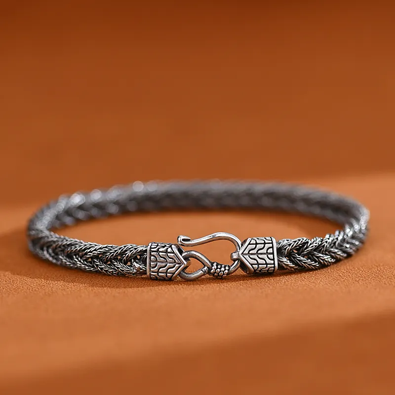 PINK U 925 Sterling Silver Bracelets Men's-2