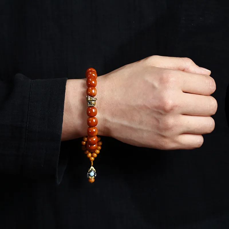 PINK U Monkey Head Walnut Bracelets Unisex-2