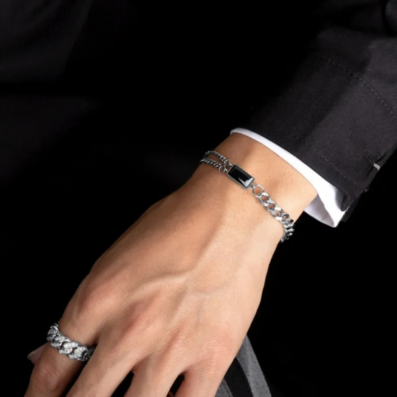 PINK U 925 Sterling Silver Bracelets Men's-4