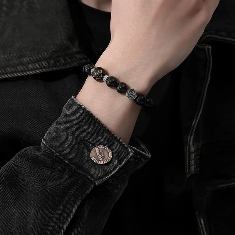 PINK U Obsidian Bracelets Men's-2