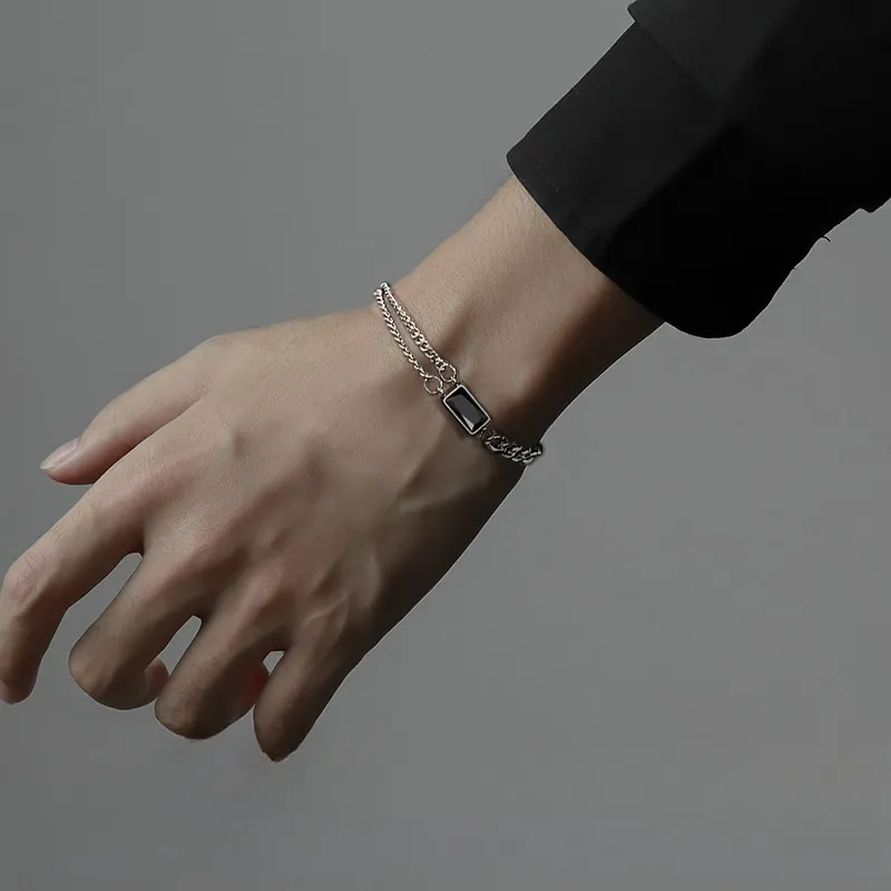PINK U 925 Sterling Silver Bracelets Men's-3