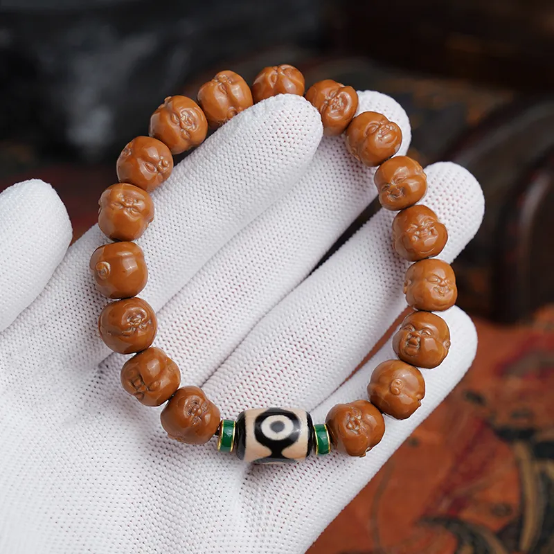 PINK U Monkey Head Walnut Bracelets Unisex-3