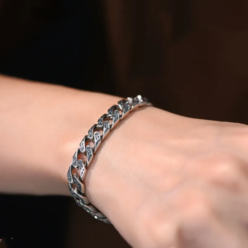PINK U 925 Sterling Silver Bracelets Men's-1