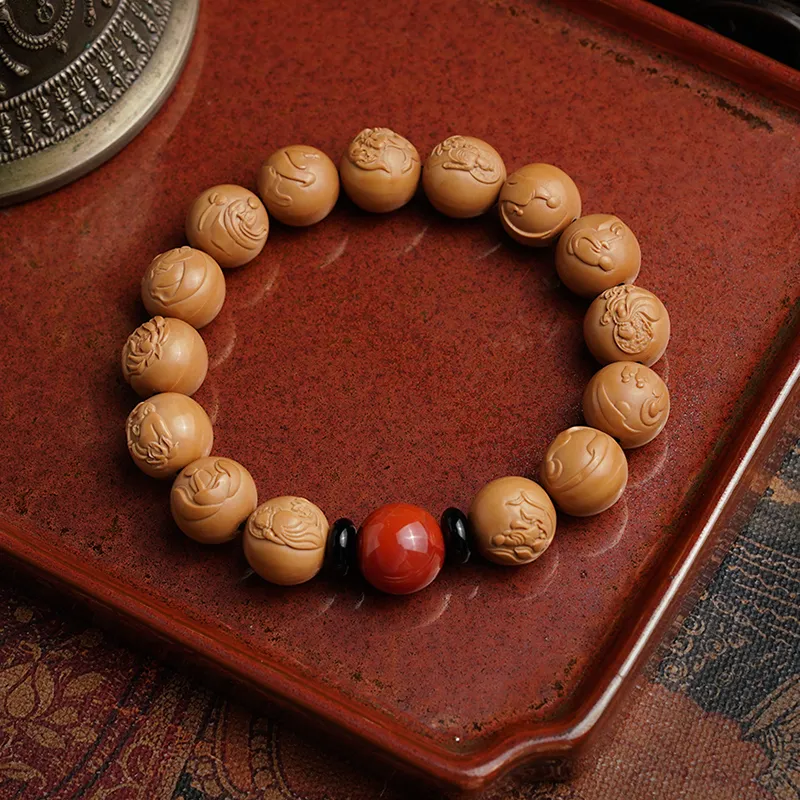 PINK U Monkey Head Walnut Bracelets Unisex-1