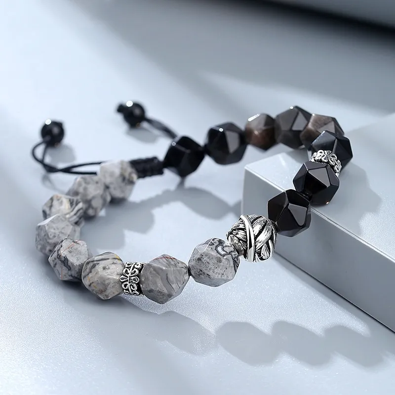 PINK U Obsidian Bracelets Men's-3