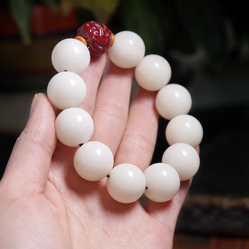PINK U White Jade Bodhi Bracelets Unisex-2