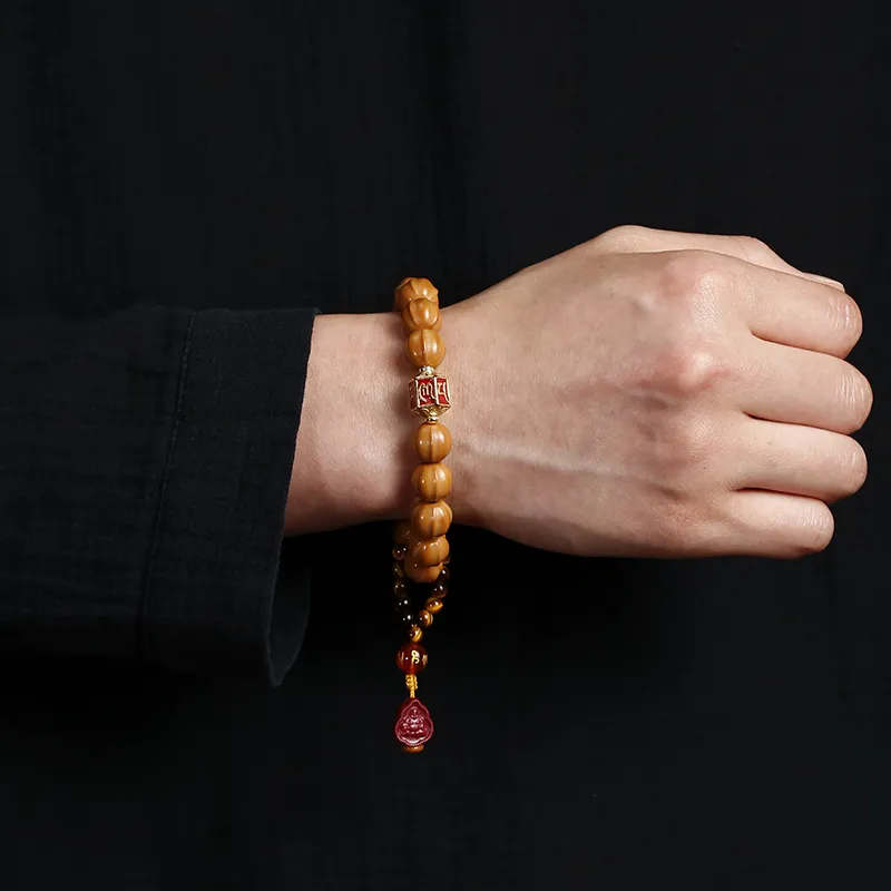 PINK U Monkey Head Walnut Bracelets Unisex-2