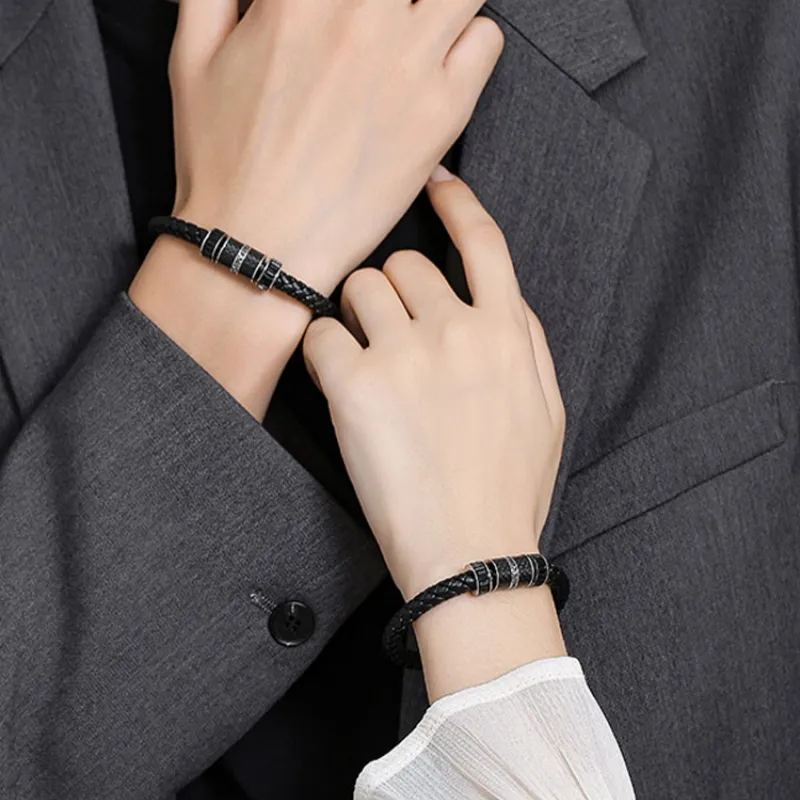 PINK U Titanium Steel Bracelets Men's-3