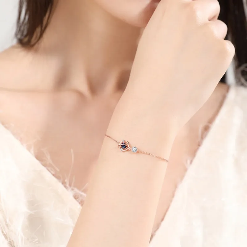 PINK U 925 Sterling Silver Bracelets Women's-3