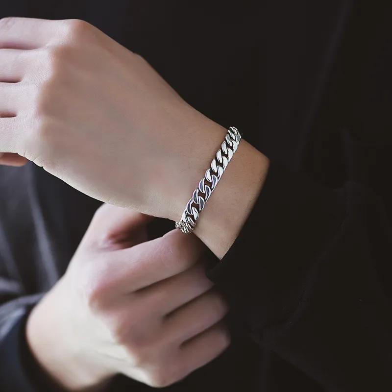 PINK U 925 Sterling Silver Bracelets Men's-4