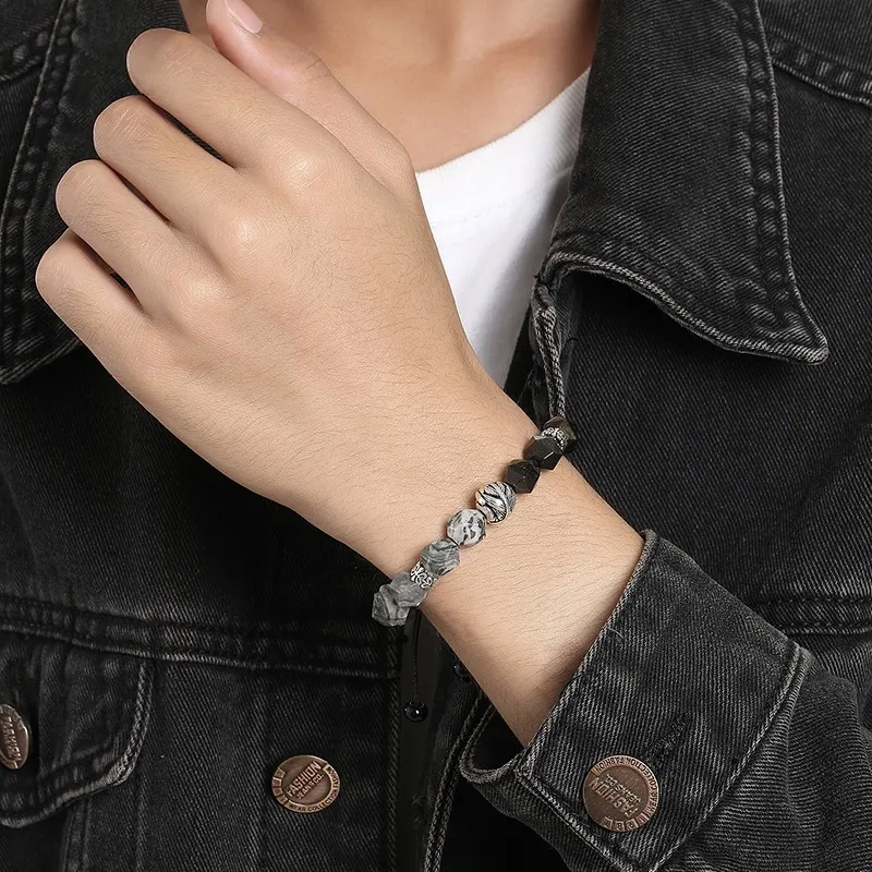 PINK U Obsidian Bracelets Men's-2