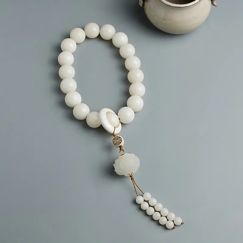 PINK U White Jade Bodhi Bracelets Unisex-1
