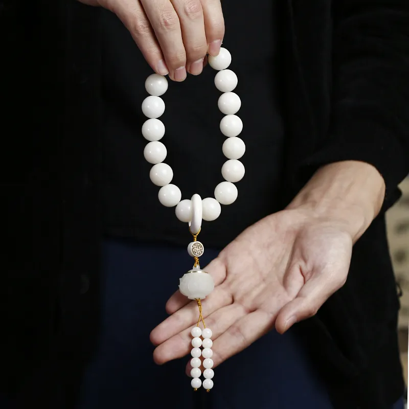 PINK U White Jade Bodhi Bracelets Unisex-4