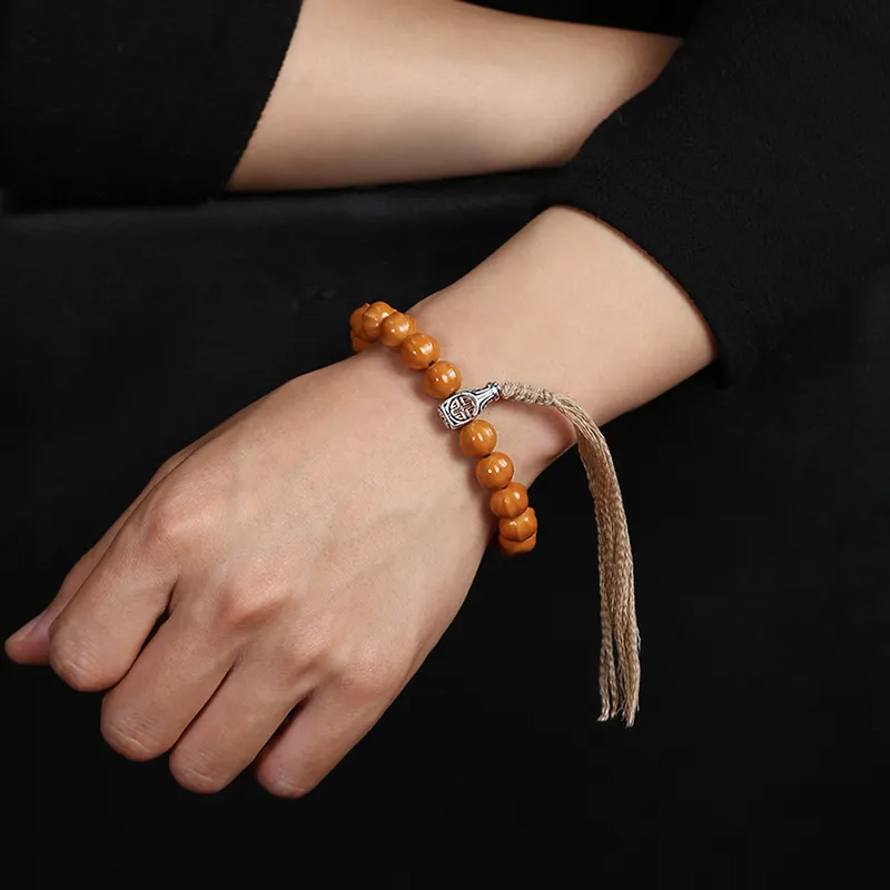 PINK U Monkey Head Walnut Bracelets Unisex-2