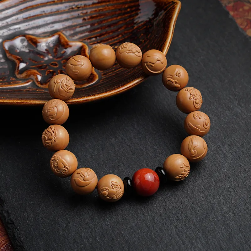 PINK U Monkey Head Walnut Bracelets Unisex-5