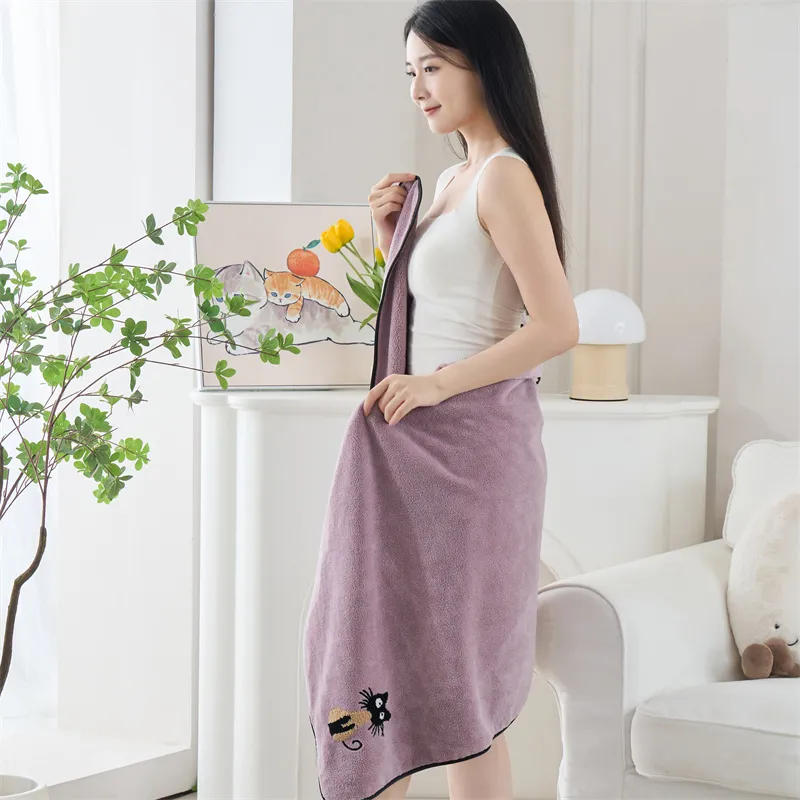 Fantti Towel Bath Towel Two Piece Set Embroidered Absorbent Non Shedding Washable Face Towel Unisex Home Use Bath Towel-14