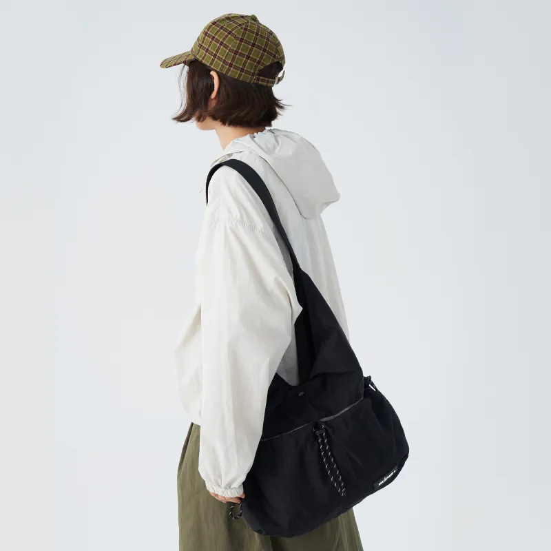 VAOPER Nylon Shoulder Bag Crescent Bag Crossbody Bag Tubas Unisex Black, Khaki-3