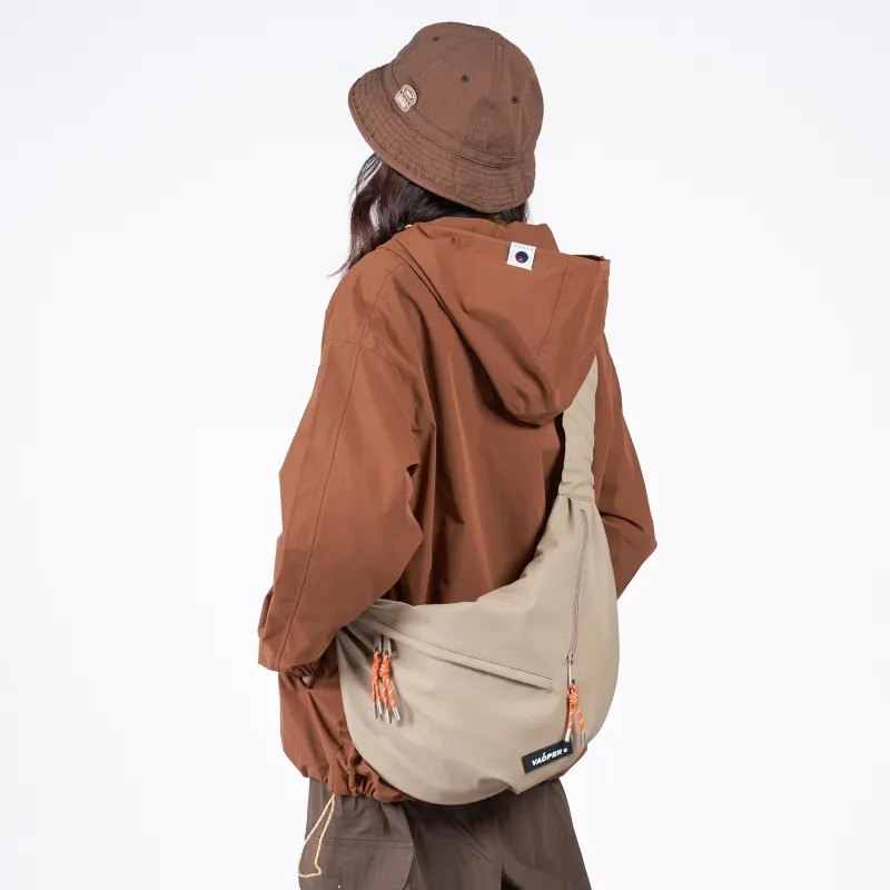 VAOPER Polyester Crossbody Bag, Shoulder Bag, Dumpling Bag Large Size Unisex Khaki-3