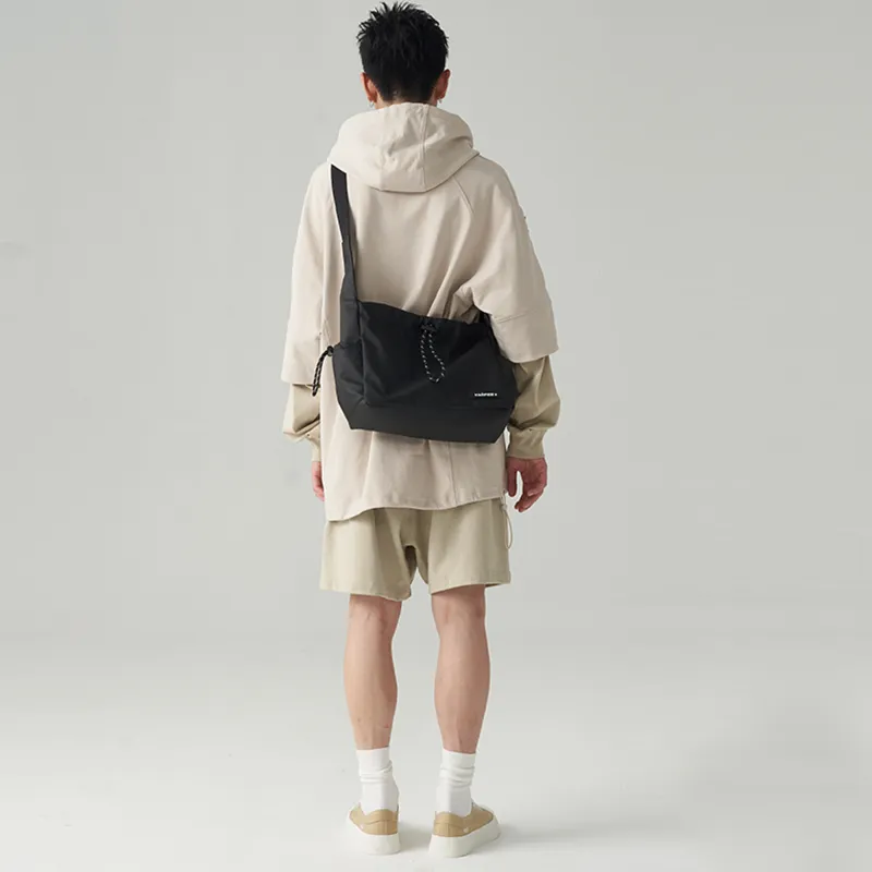 VAOPER Polyester Messenger Bag One Shoulder Backpack Gym Bag Crossbody Bag Regular Unisex Twilight Black/Khaki-1