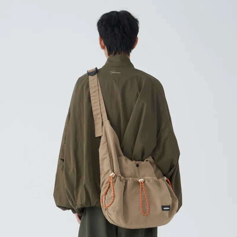 VAOPER Nylon Shoulder Bag Crescent Bag Crossbody Bag Tubas Unisex Black, Khaki-8