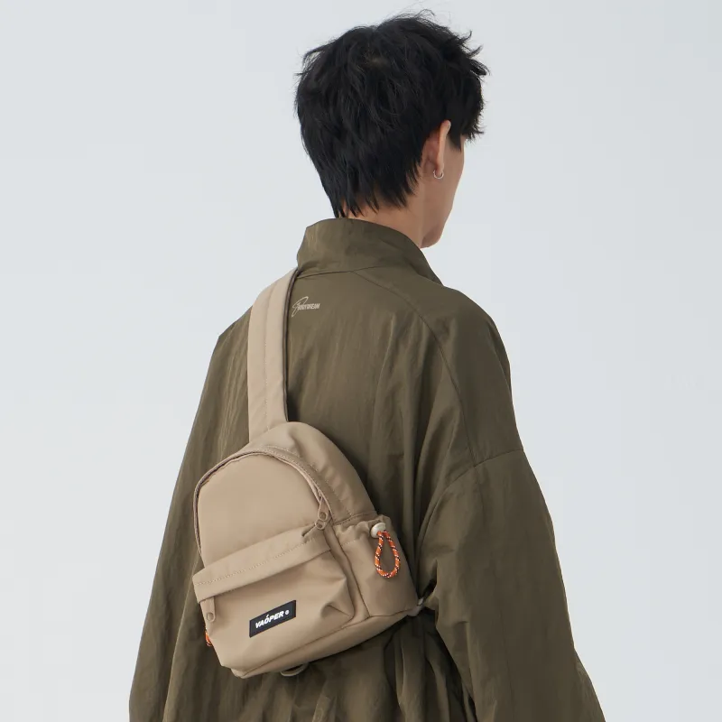 VAOPER Polyester Sports Backpack, Sling Bag Regular Unisex Black/Khaki-3