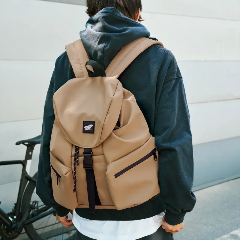 VAOPER Polyester Backpack Men's Black/Khaki-1