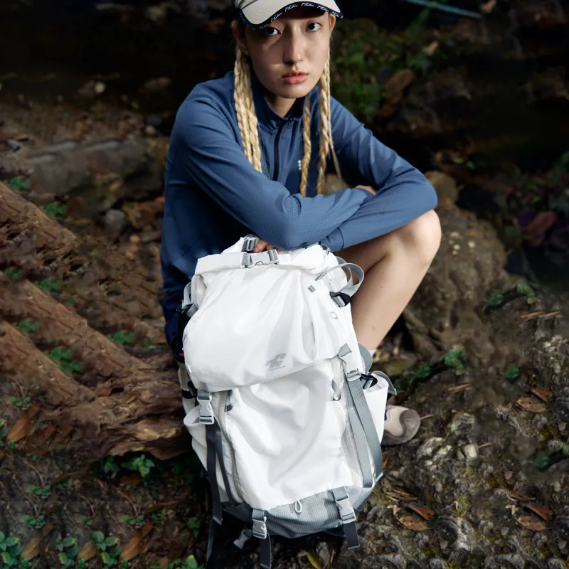 VAOPER Polyester Backpack Large Size Unisex White-1