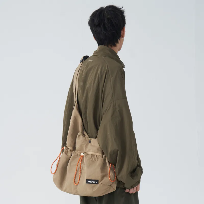 VAOPER Nylon Shoulder Bag Crescent Bag Crossbody Bag Tubas Unisex Black, Khaki-6