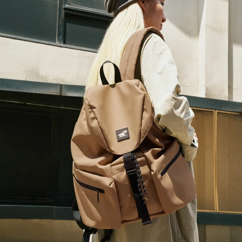VAOPER Polyester Backpack Men's Black/Khaki-3