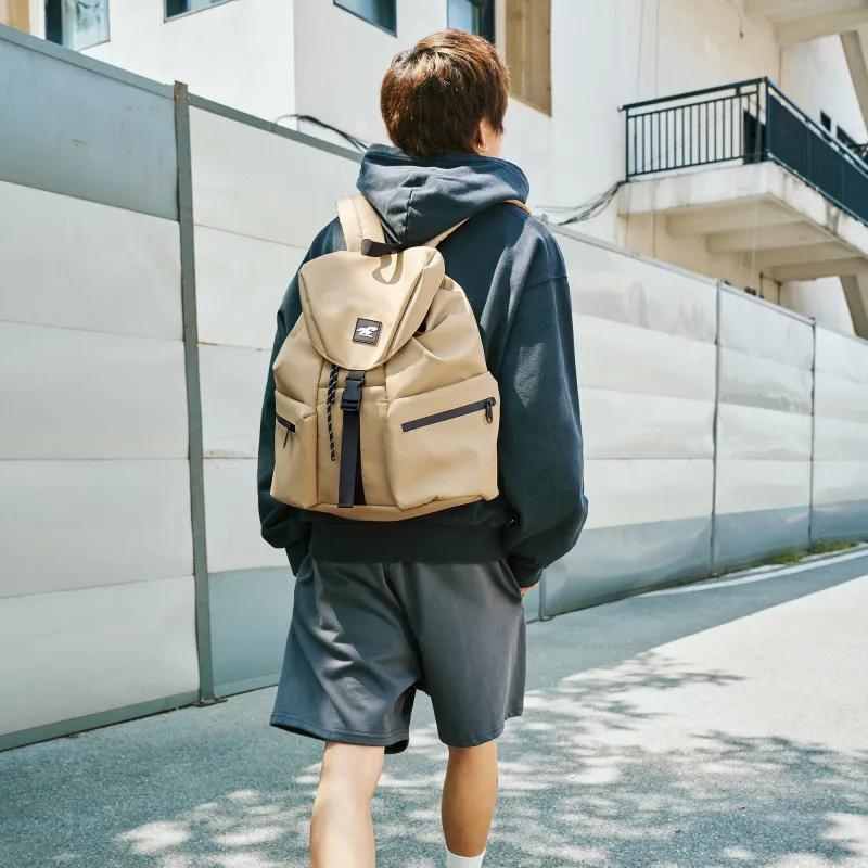 VAOPER Polyester Backpack Men's Black/Khaki-2