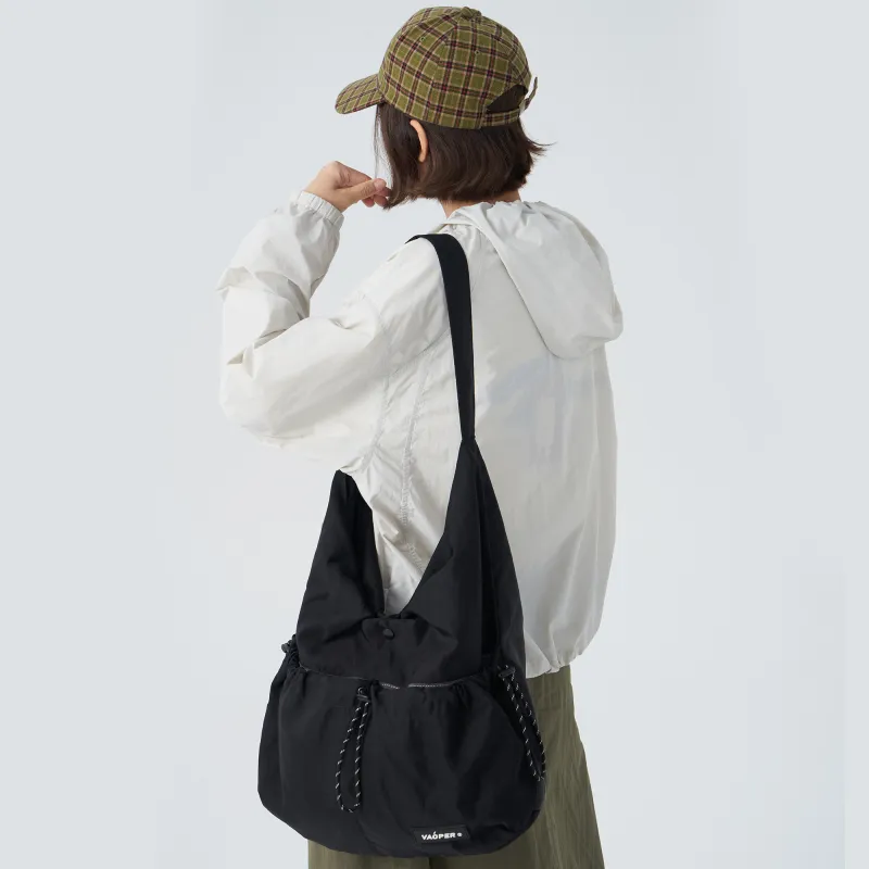 VAOPER Nylon Shoulder Bag Crescent Bag Crossbody Bag Tubas Unisex Black, Khaki-2