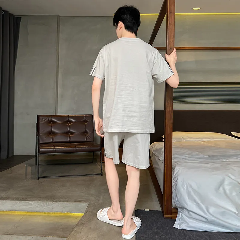 CHUDUAN Pajama Set Men's Light Gray-1