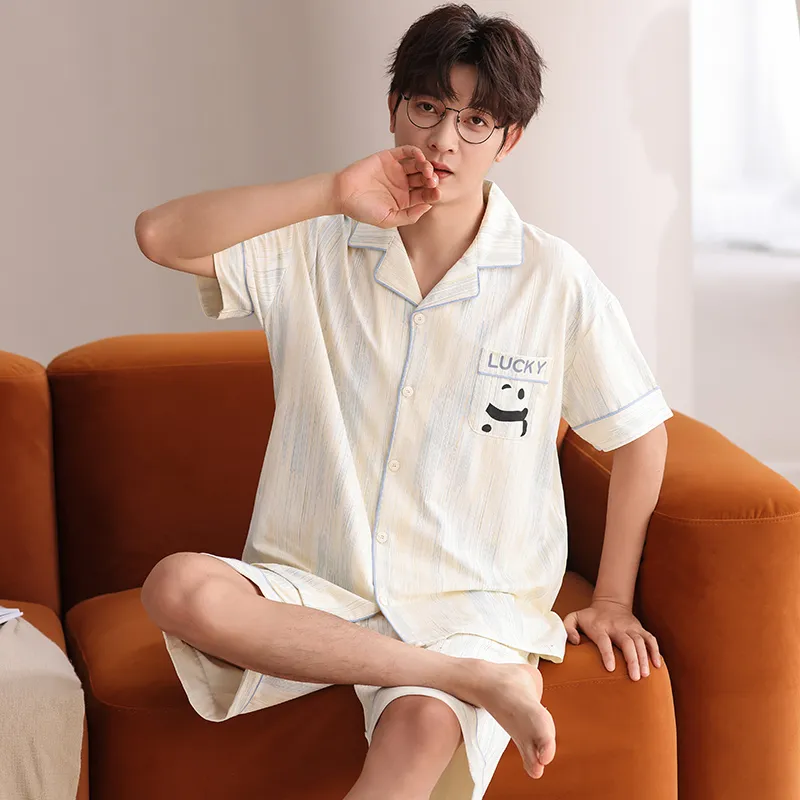 CHUDUAN Pajama Set Men's Apricot-4