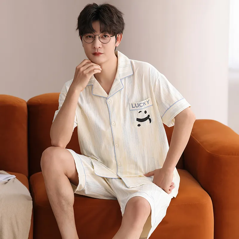CHUDUAN Pajama Set Men's Apricot-1