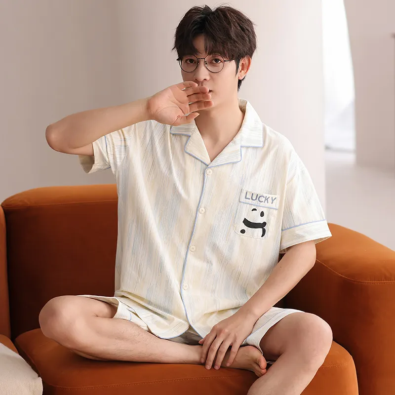 CHUDUAN Pajama Set Men's Apricot-3