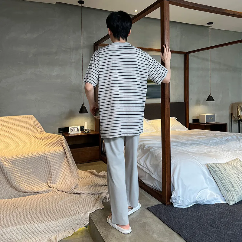CHUDUAN Ice Silk Pajama Set Men's-10