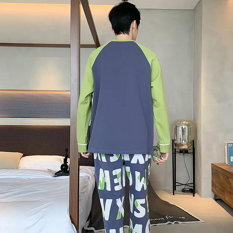 CHUDUAN Pajama Set Men's Peacock Green-1