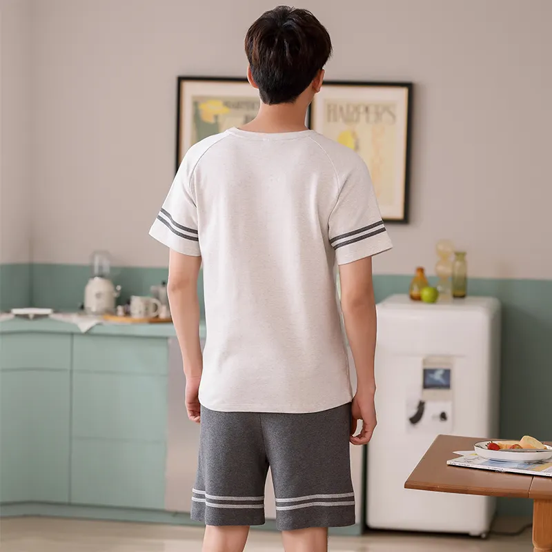 CHUDUAN Outerwear Loungewear & Sleepwear Set Men's Light Gray-1